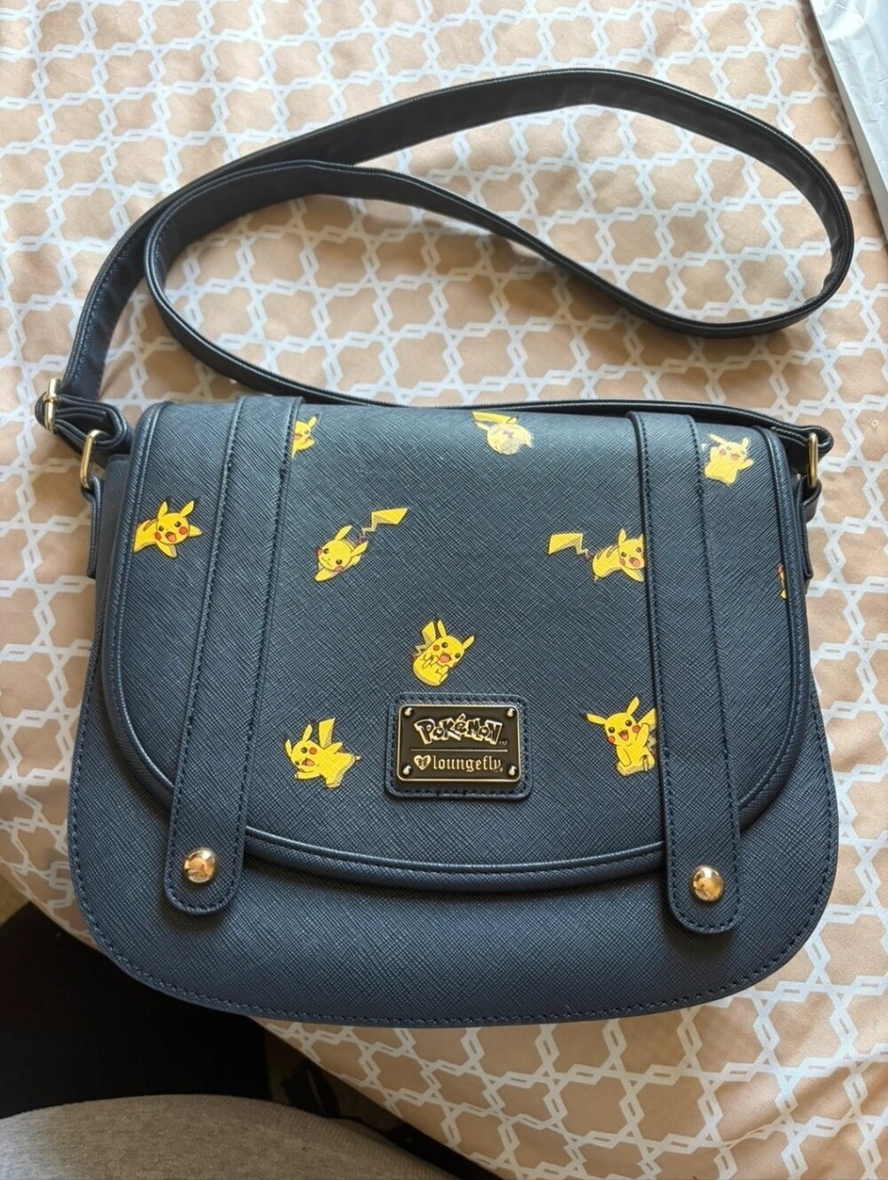 Loungefly Pokémon Pikachu Allover Print Saffiano Leather Crossbody Purse